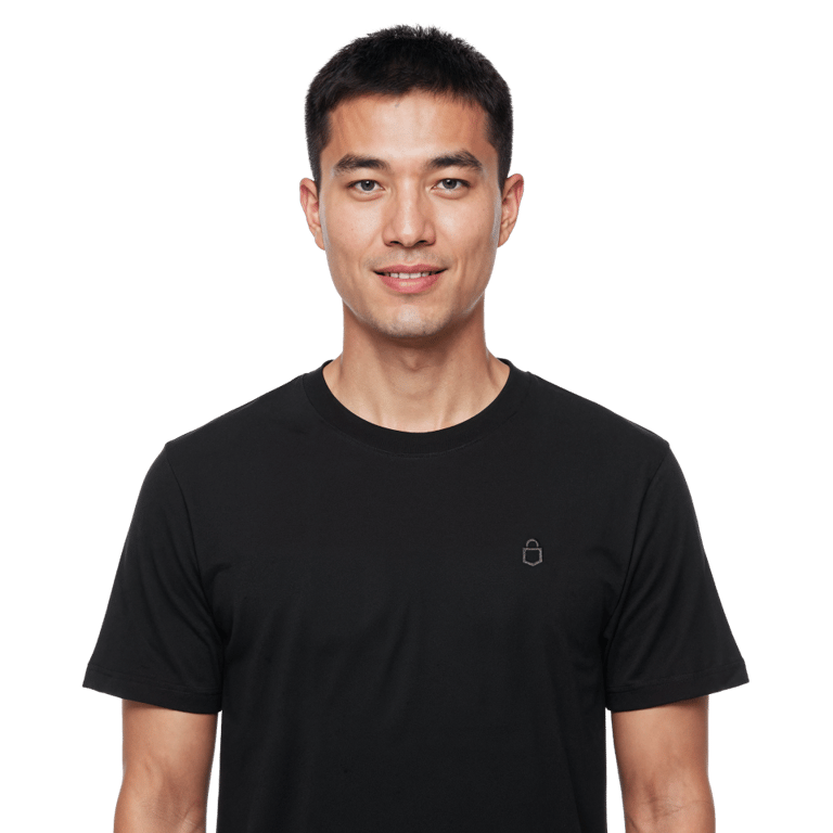 Black Trezor T-shirt with discreet black-on-black branding